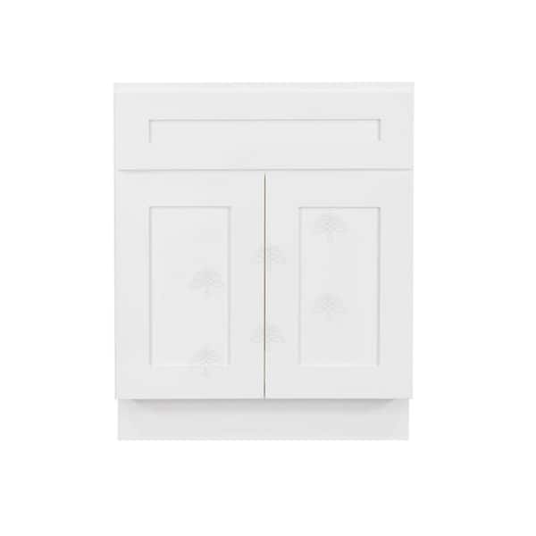 LIFEART CABINETRY Lancaster Shaker Assembled 24 in. W x 21 in. D x 33 in. H Bath Vanity Cabinet with 2 Doors in White