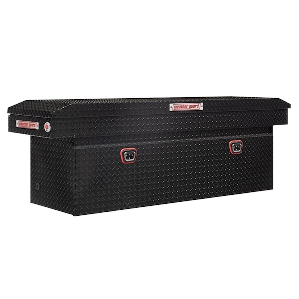 Weather Guard 72 in. Gloss Black Aluminum Full Size Deep Crossover Truck Tool Box
