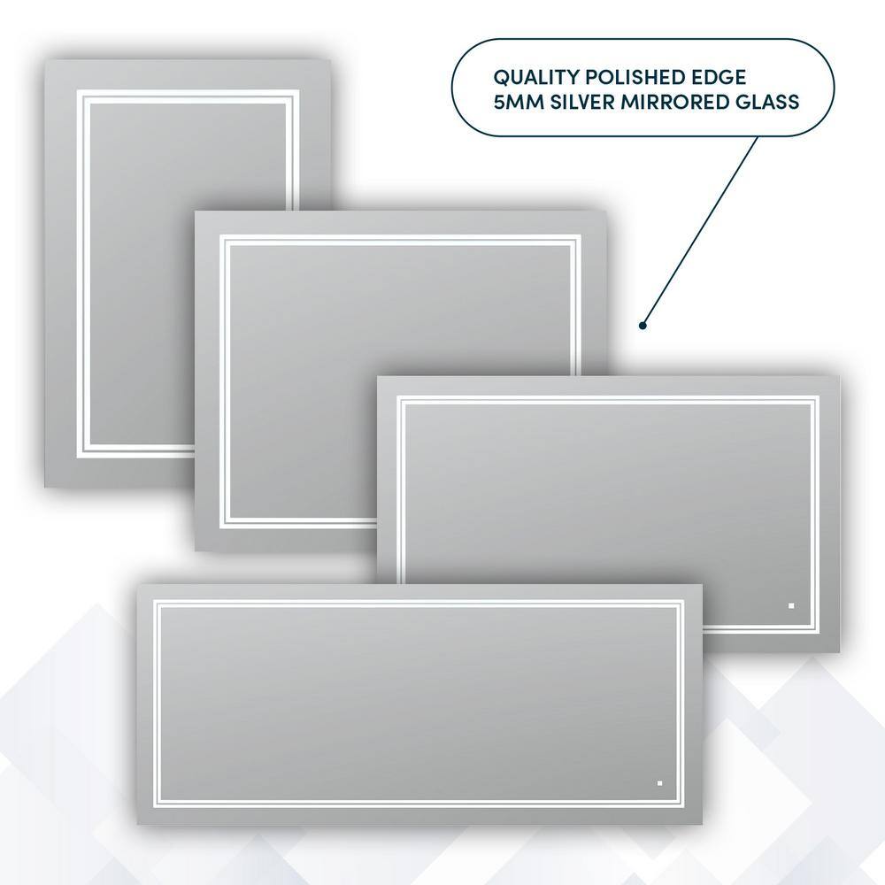 Soho Sleek 60"x30" LED Bathroom Mirror with Ambient Backlit & Defogger