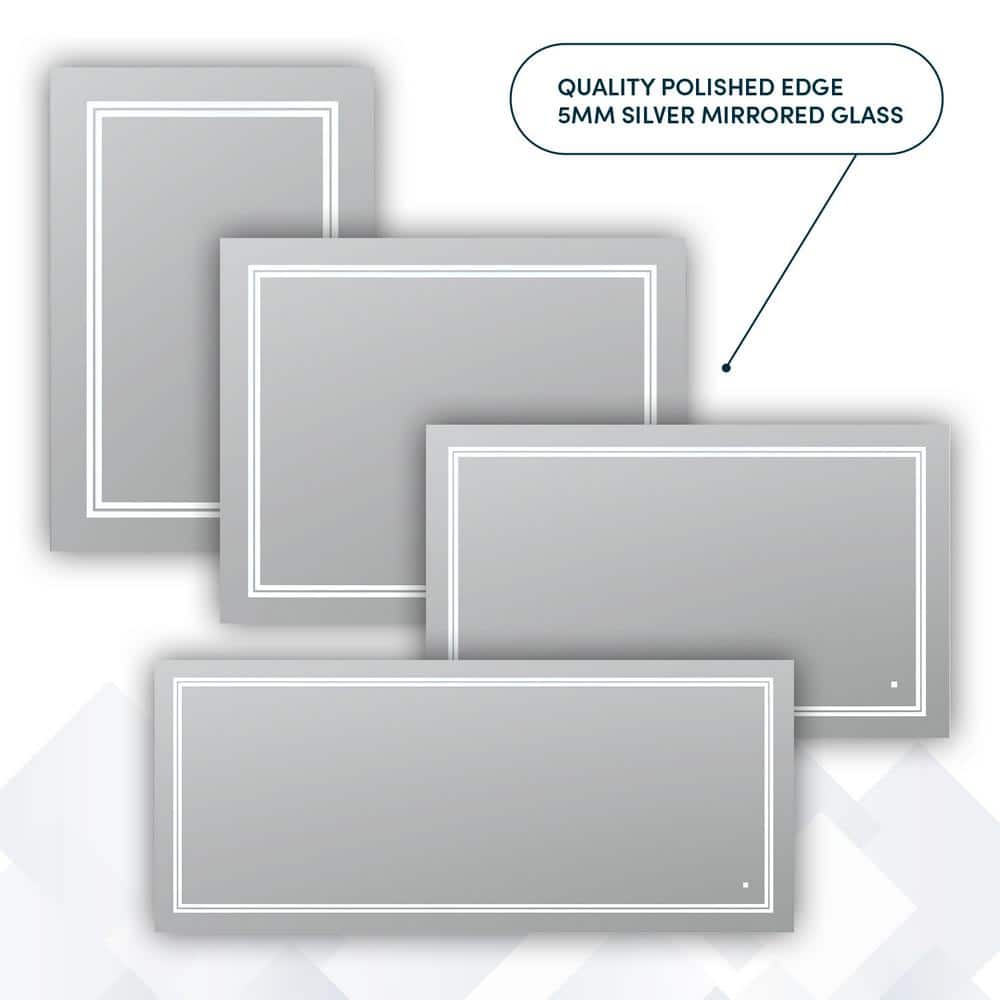 Soho Sleek LED Lighted Bathroom Mirror 72"x36" with Defogger and Dimmable Ambience