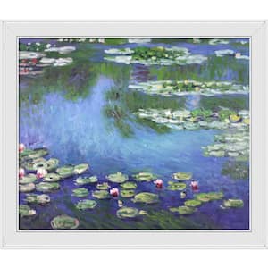 Water Lilies (Drifting) by Claude Monet Galerie White Framed Nature Oil Painting Art Print 24 in. x 28 in.