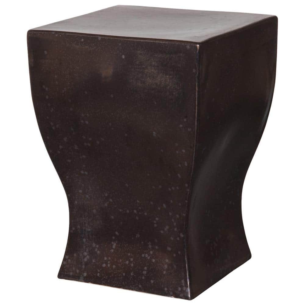 Emissary Square Gunmetal Ceramic Garden Stool 1251GM The Home Depot