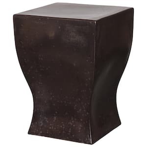 Square Gunmetal Ceramic Garden Stool