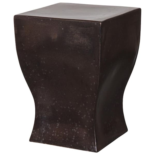 Emissary 17.5 in. H Gunmetal Square Ceramic Garden Stool