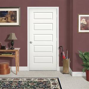 36 in. x 80 in. Rockport White Painted Smooth Molded Composite MDF Interior Door Slab