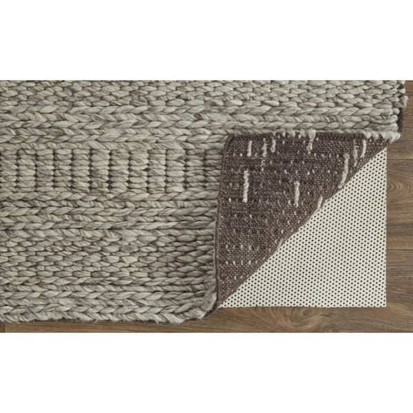 2 ft. x 8 ft. Gray, Ivory Solid Color Area Rug