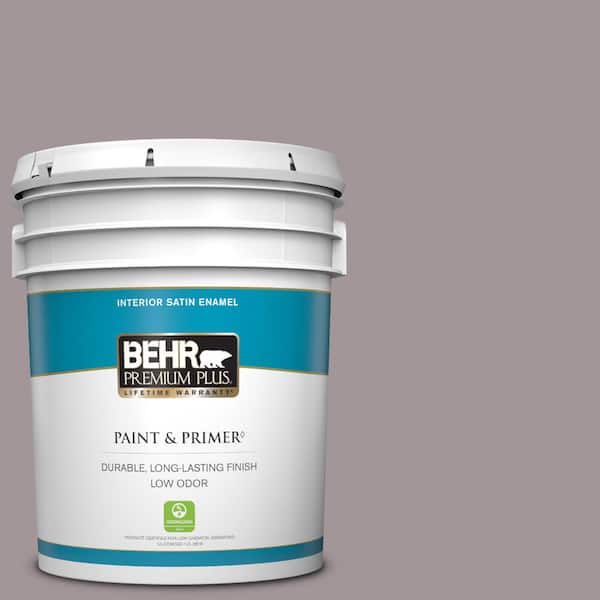 BEHR PREMIUM PLUS 5 gal. #PPU17-13 Heather Plume Satin Enamel Low Odor Interior Paint & Primer