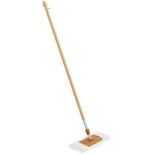 Live.Love.Clean. 12.8 in. W Bamboo Handle Microfiber Flat Mop with a Wraparound Refill Pad for Fine Dirt and Pet Hair