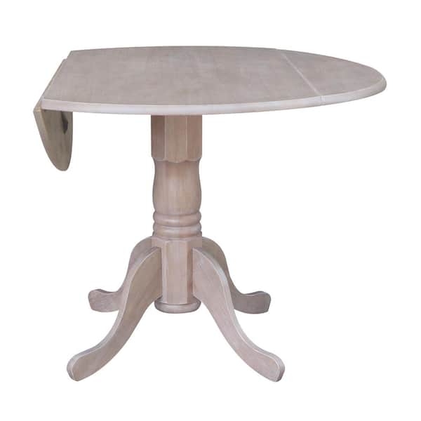 International Concepts 42 In Weathered Taupe Gray Drop Leaf Dining Table T09 42dp The Home Depot International Concepts 42 In Weathered, 42 Inch Round Breakfast Table