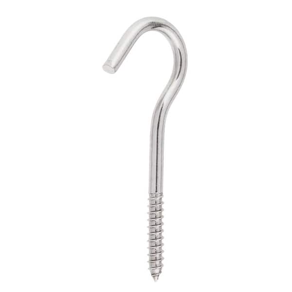 DECKMATE Marine Grade Stainless Steel 1/4 X 4-1/4 in. Heavy Duty Screw Hook  867570 - The Home Depot