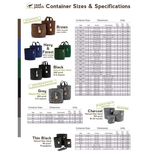 Root Pouch 35 Gal. Boxer Brown Breathable Fabric Planting