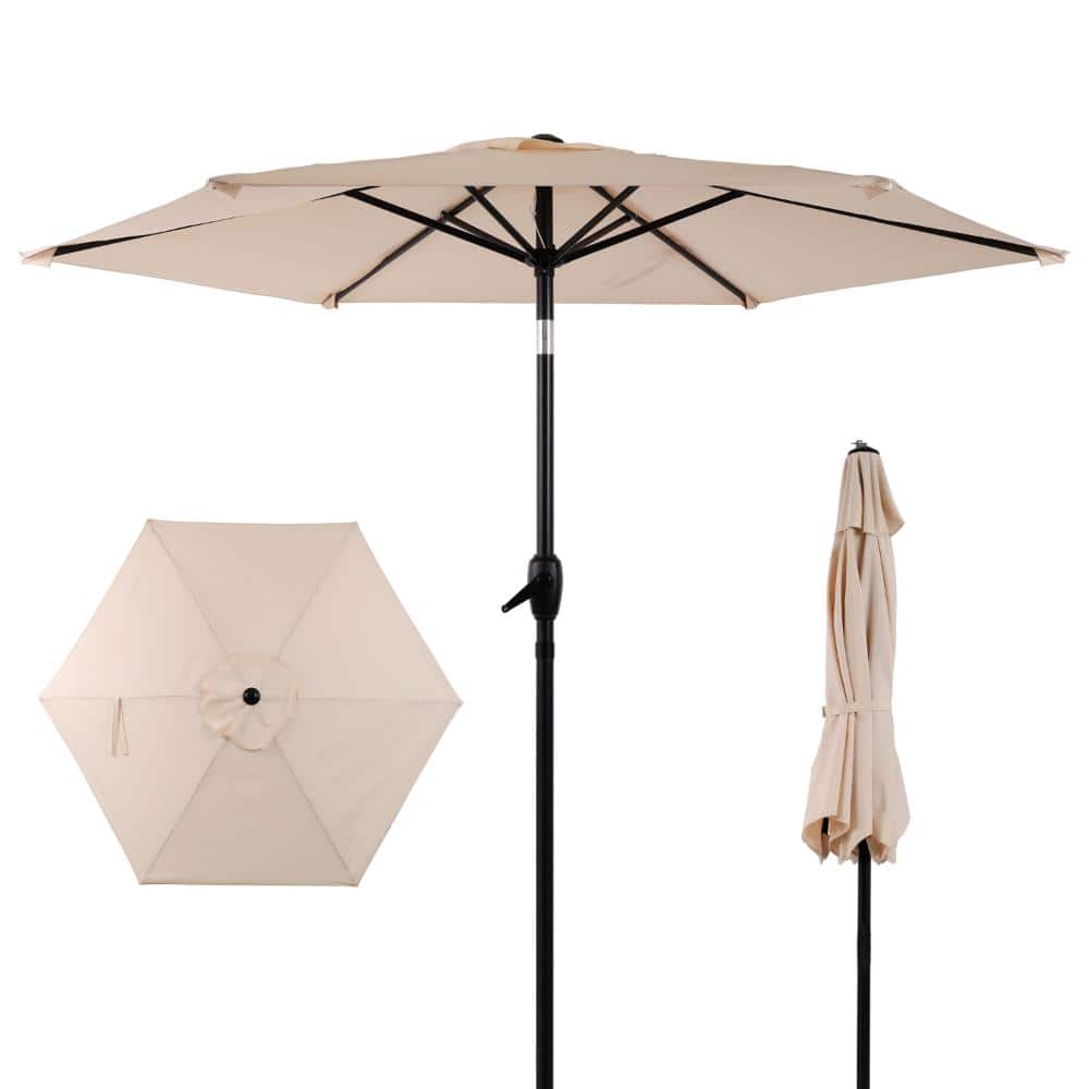 17.7.5FT Outdoor Patio Umbrella, Crank & Push Tilt for Deck Pool Garden, Beige price history on PriceWatchPro