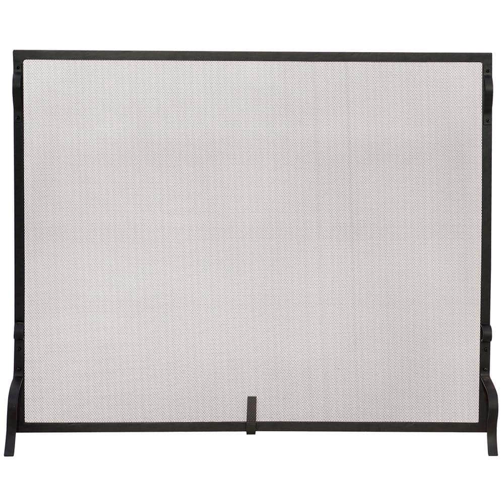 2pc Legendflame Fireplace Mesh Screen Curtain Wide Panels Black Matte  Garden Home Improvement Heating Cooling Air Stoves Doors