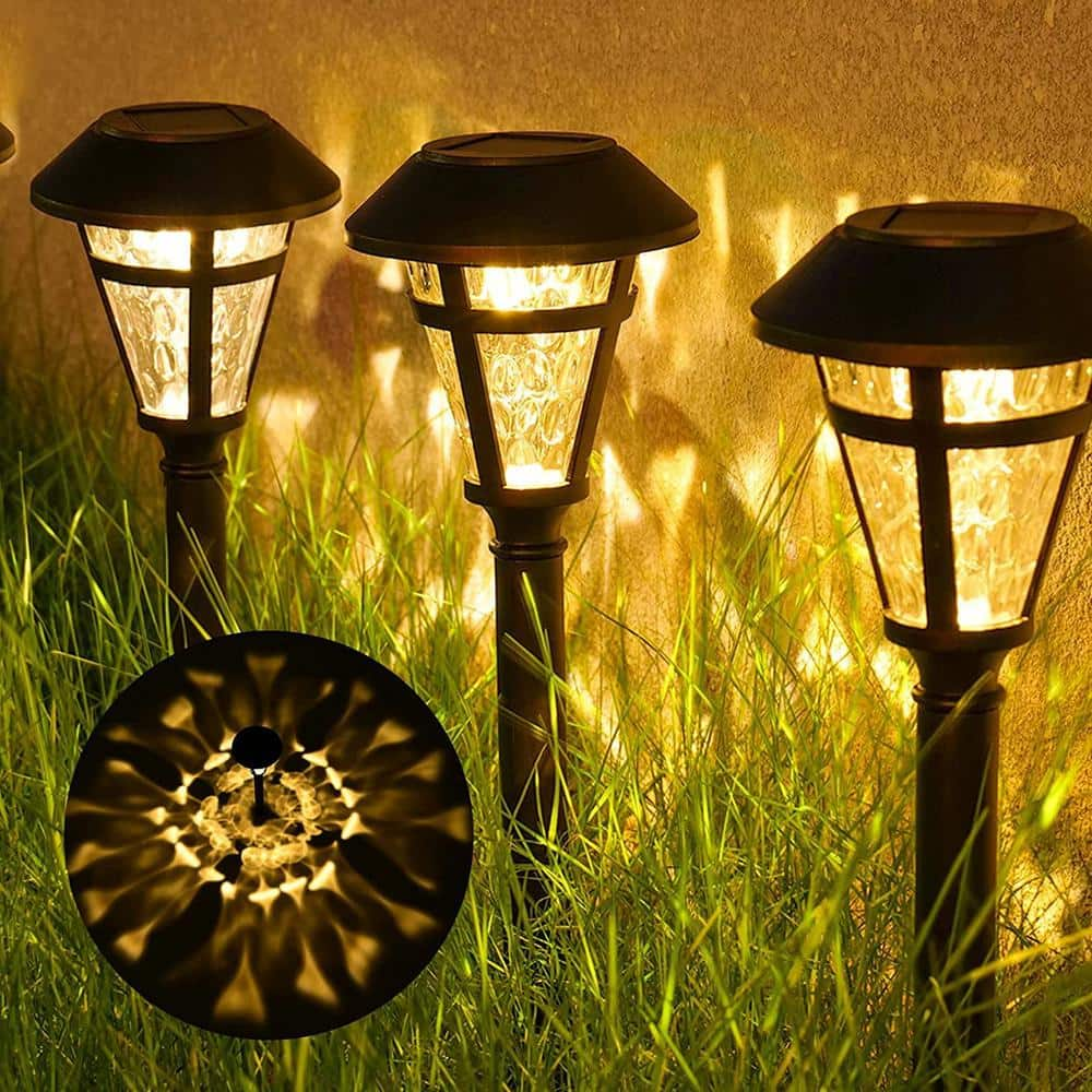 Cubilan Solar Pathway Lights Outdoor Waterproof Garden Walkway Lights- Warm  White (12-Pack) B085R8HLXK - The Home Depot