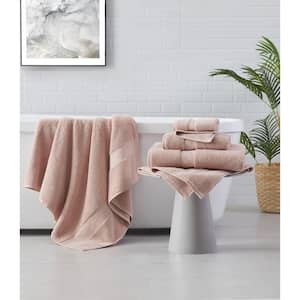 Solid Turkish Cotton 6-Piece Towel Set in Blush