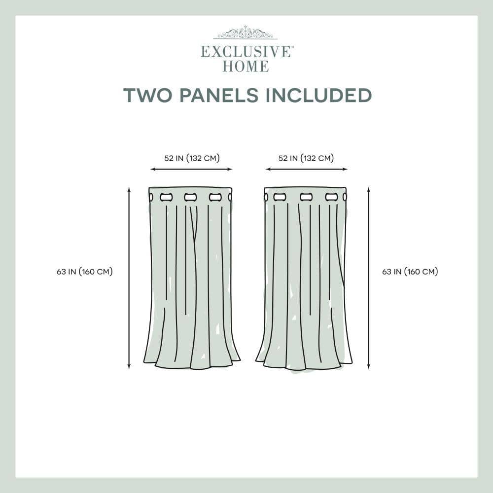 Natural Linen Look Blackout Grommet Curtain Panels, 52" x 63"