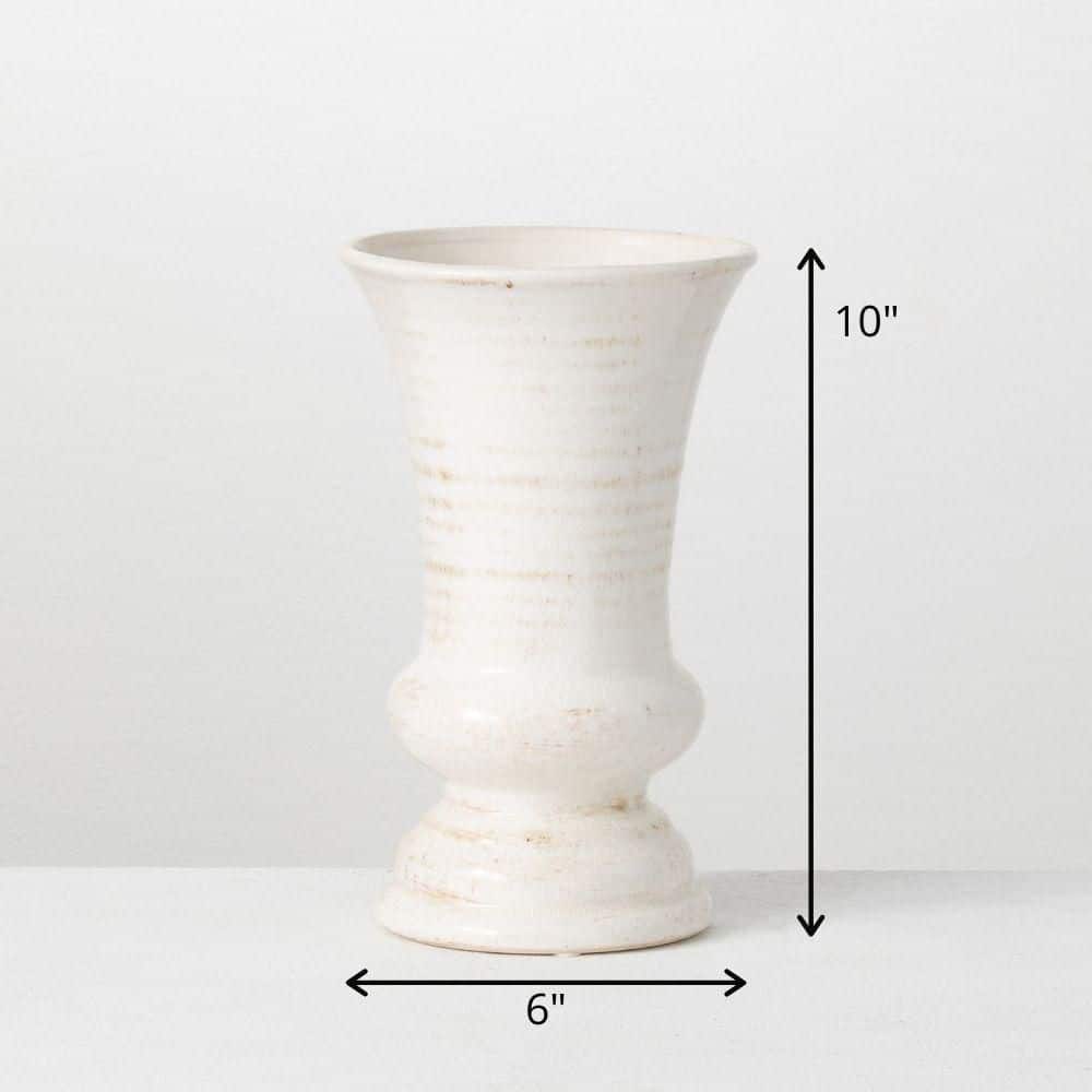 Effortless Ivory Ceramic Bouquet Vase 8.5"L x 11.5"H