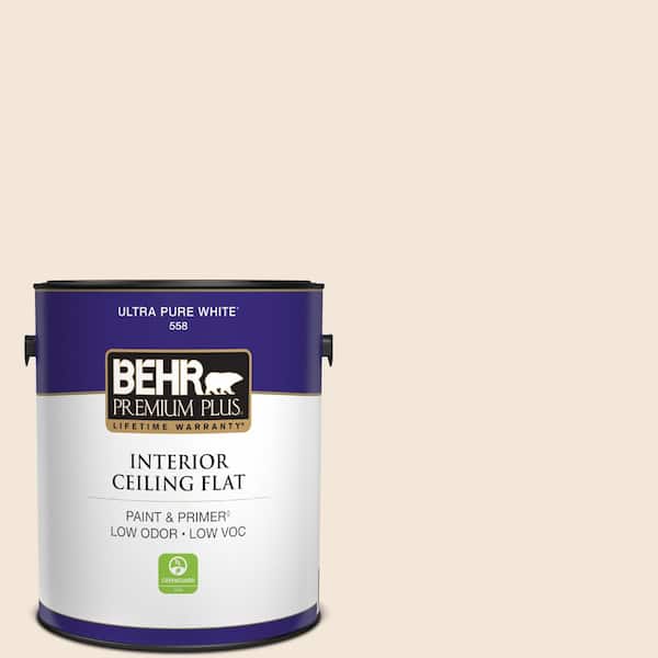 1 gal. #PPU3-04 Ballet White Ceiling Flat Interior Paint