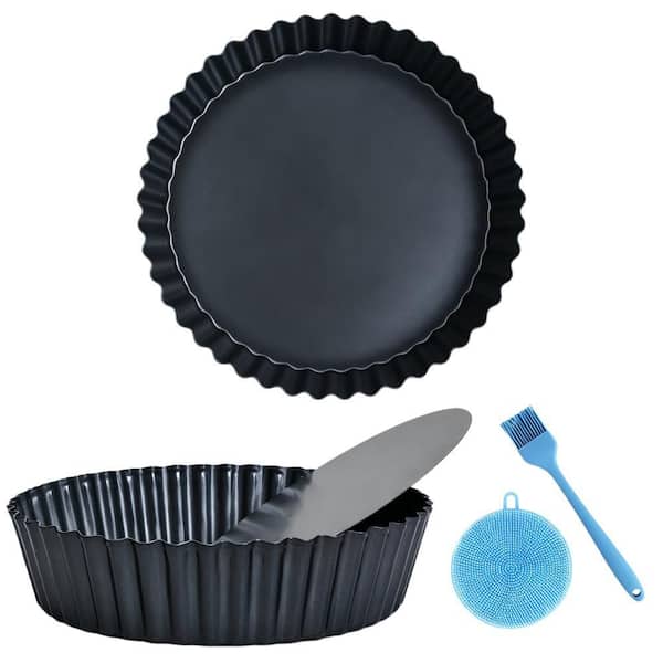 9.5 in. Pie Pan with Removable Bottom for Oven Baking, Apple Pies, Pot Pies, Cheesecakes, and Desserts (2-Pack)