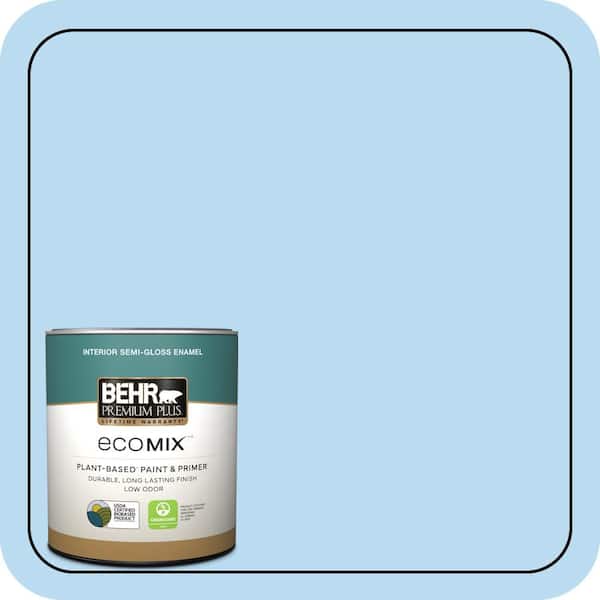 1 qt. #P510-1 Greek Isles Semi-Gloss Enamel EcoMix Plant-Based Interior Paint & Primer