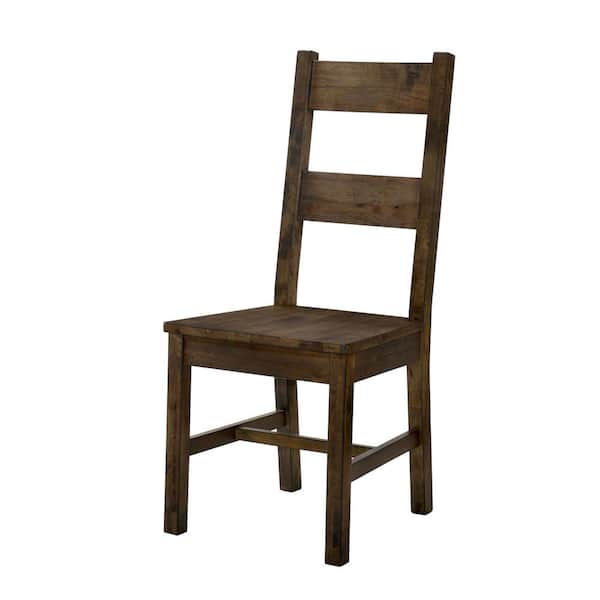 Furniture Of America Stella Rustic Oak, Rustic Oak Ladder Back Dining Chairs