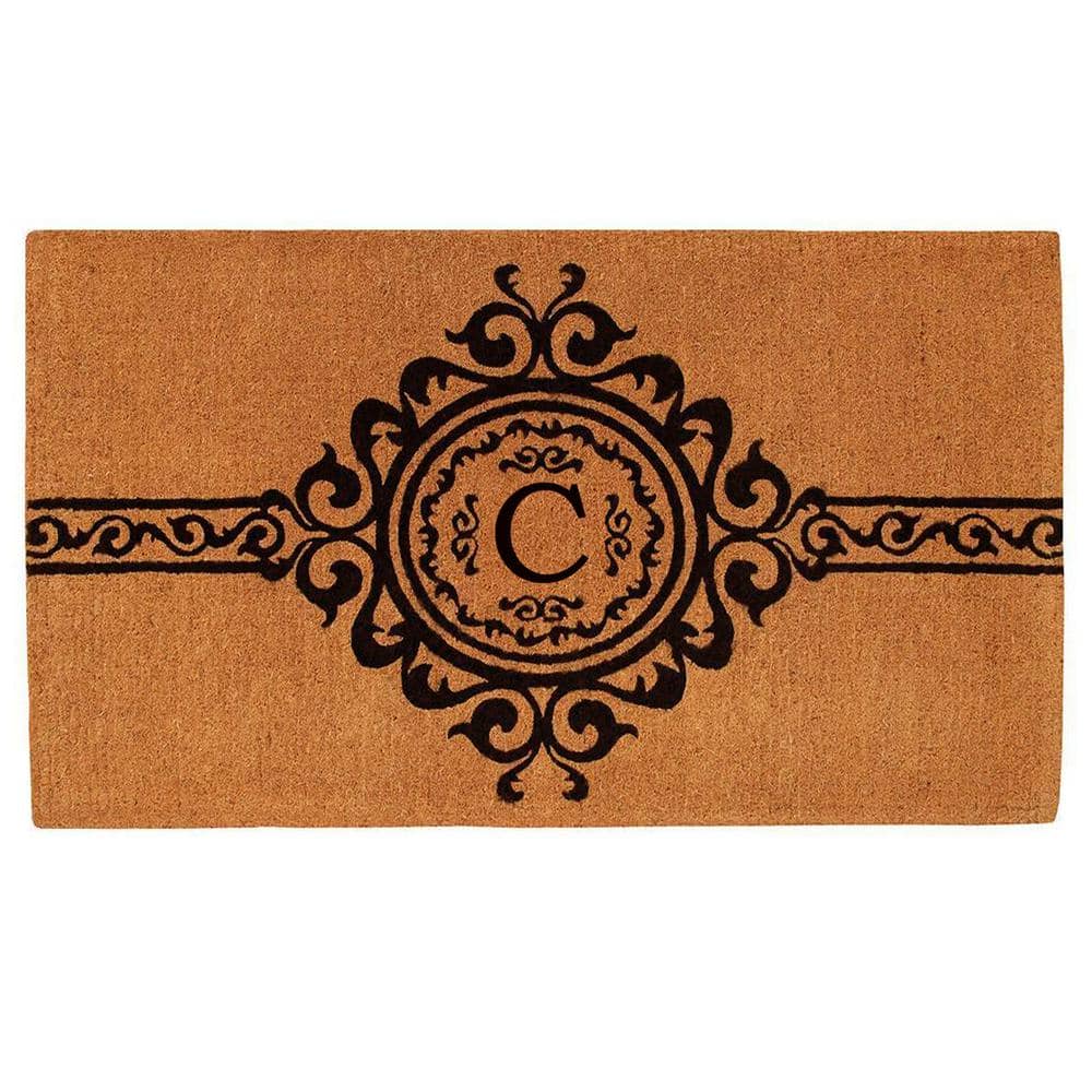 Garbo Monogram Door Mat, Extra-Thick 36 in. x 72 in. (Letter C)