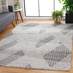 Abstract Ivory/Charcoal 4 ft. x 6 ft. Oversized Geometric Area Rug