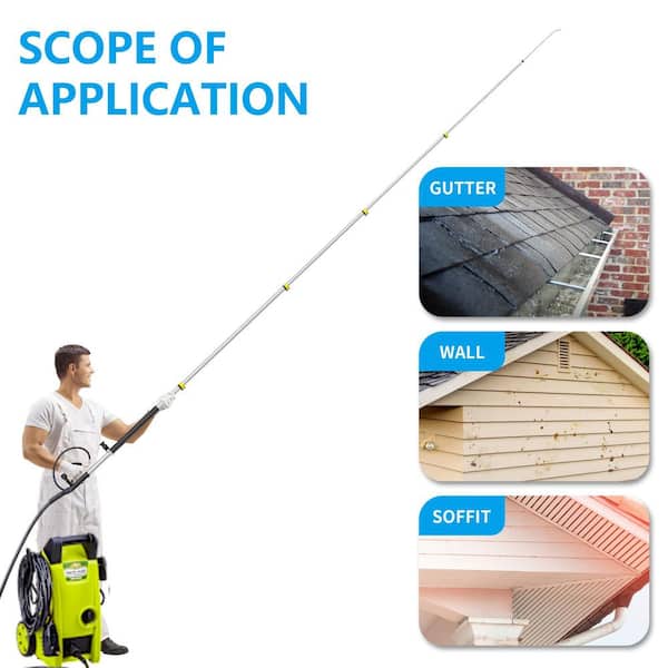 Laybus 24 ft. Telescoping Pressure Washer Wand Extension, Aluminum