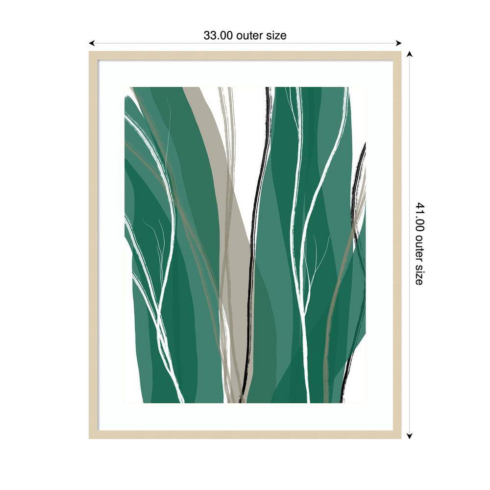 Sea Meadow IV Green and Beige Abstract Framed Wall Art