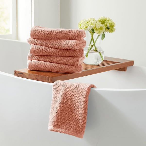 Dusty Rose 6-Pack Cotton Quick-Dry Hand Towel Set