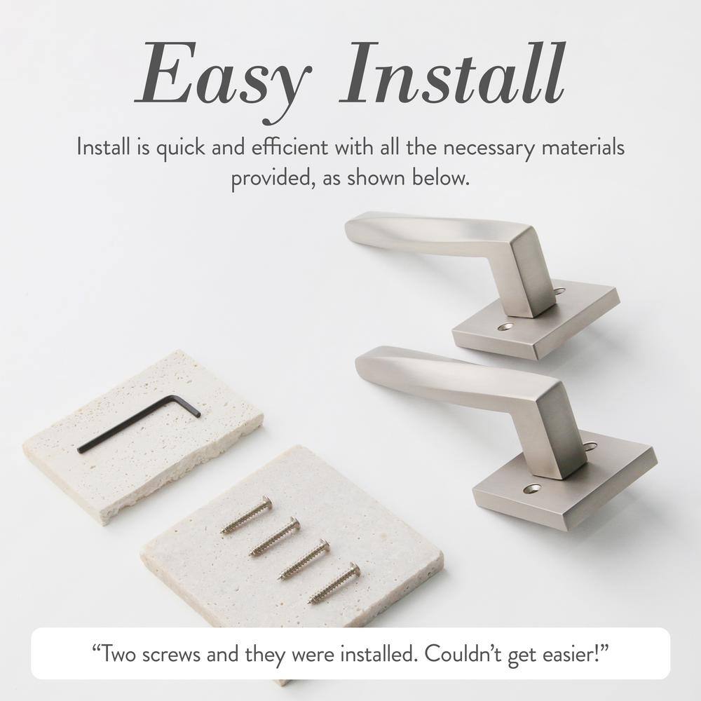 Satin Nickel Square Backplate Modern Interior Door Lever