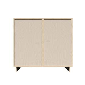 Slim Shaker 24 in. Full-Height Door Sink Base Bath Vanity Cabinet without Top in Natural Wood Assembled