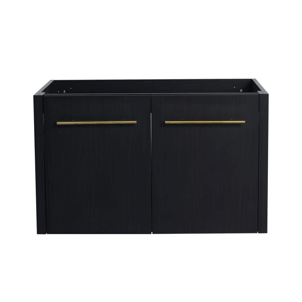 29.13 in. W x 17.94 in. L x 17.69 in. H Wall Mounted Bath Vanity Cabinet without Top with Soft Close Doors in Black price history on PriceWatchPro