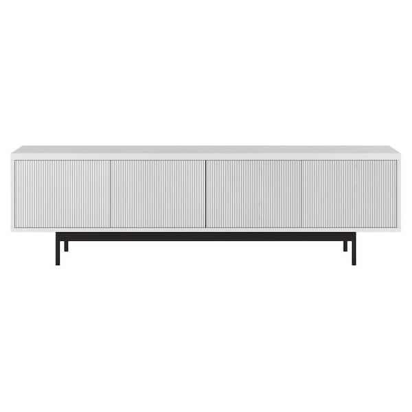Meyer&Cross Whitman 70 in. White Rectangular TV Stand fits TV's Up to 75 in.