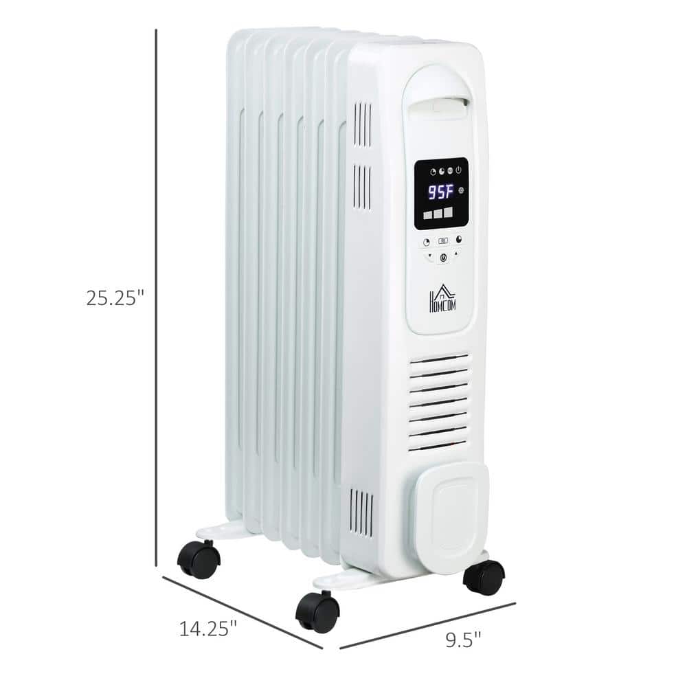 White 25.25" Electric Freestanding Space Heater with Remote