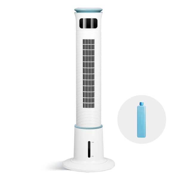 Aoibox 43 Inches White Mist Tower Fan 12 Speeds & 3 Modes Settings Standing Fan, 15 Hour Timing Closure Cooling Fan, Low Noise