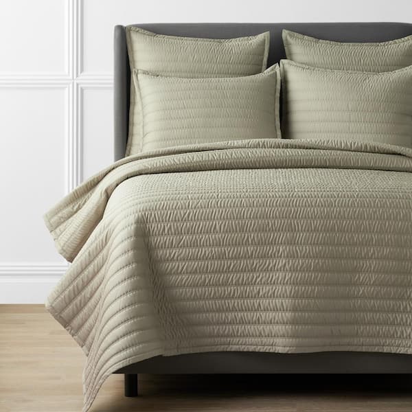 The Company Store Legends Hotel Wrinkle-Free Quilted Moss Full Cotton Sateen Coverlet