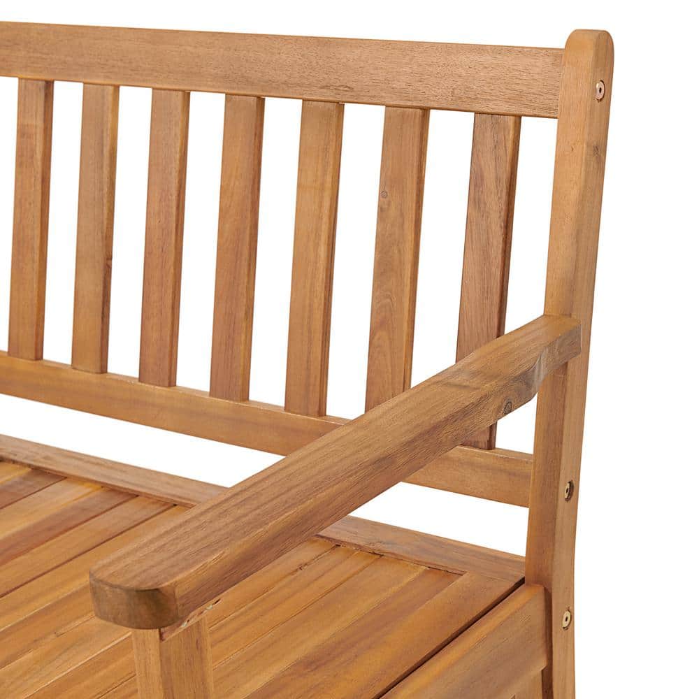 Londonderry 47" Acacia Wood Outdoor Storage Bench