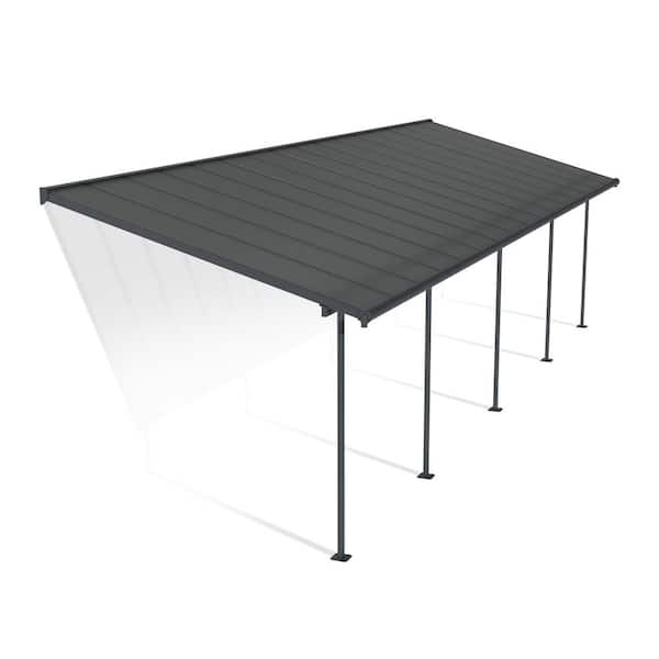 Sierra 10 ft. x 32 ft. Gray/Gray Aluminum Patio Cover