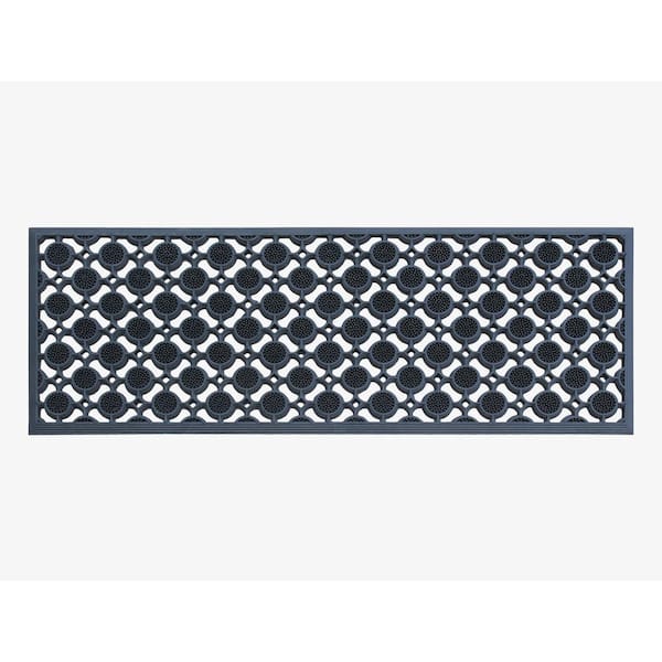A1 Home Collections A1HC Scrollwork Beautifully Hand Finished for Indoor/Outdoor Use Black 18 in. x 48 in. Rubber Doormat