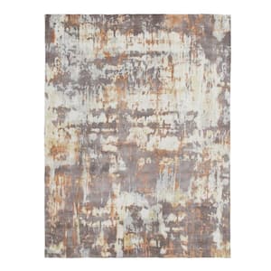 8 X 10 Brown and Tan Abstract Area Rug