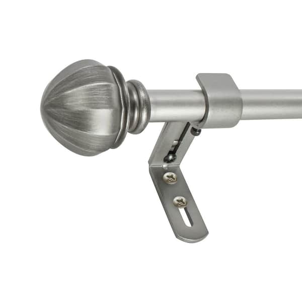 Montevilla Facet Ball 26 in. - 48 in. Adjustable Double Curtain Rod 5/8 in. in Venetian Silver with Finial