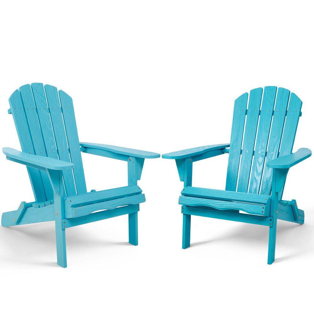 Classic Turquoise Blue Folding Cedar Wood Adirondack Chair with Wood Grain (2-Pack) price history on PriceWatchPro