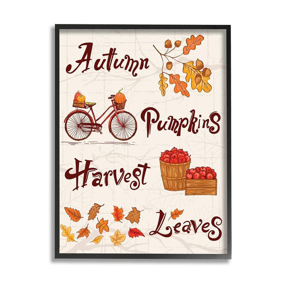 UPC 198262044419 product image for Autumn Pumpkins Harvest Leaves by Diane Labombarbe 1 Piece Framed Graphic Print  | upcitemdb.com