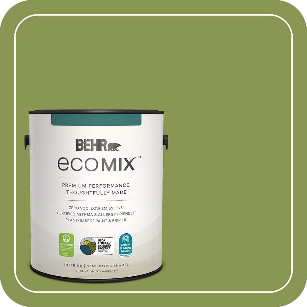 BEHR ECOMIX 1 gal. #M350-6 Frog Semi-Gloss Enamel Plant-Based Interior ...