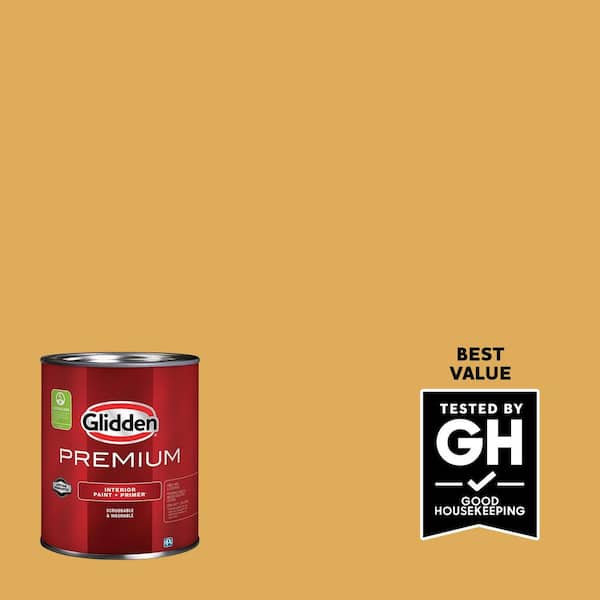 Glidden Premium 1 qt. PPG1208-5 Brown Mustard Satin Interior Latex Paint