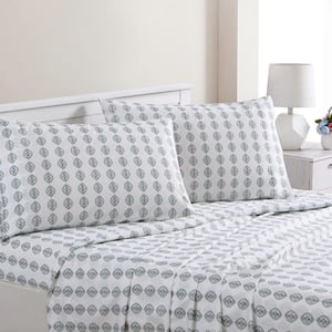 Printed 4-Piece Claire Microfiber Full Sheet Set