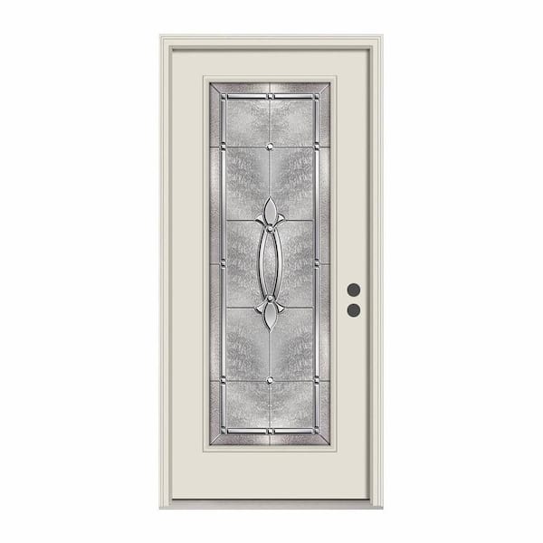 JELD-WEN 36 in. x 80 in. Full Lite Blakely Primed Steel Prehung Left-Hand Inswing Front Door w/Brickmould