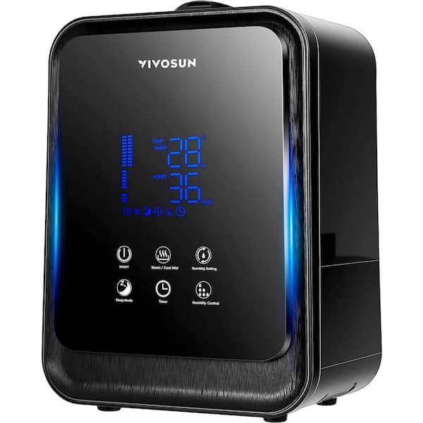 1.19 Gal. Indoor Ultrasonic Warm and Cool Mist Humidifier with Remote Control in Black