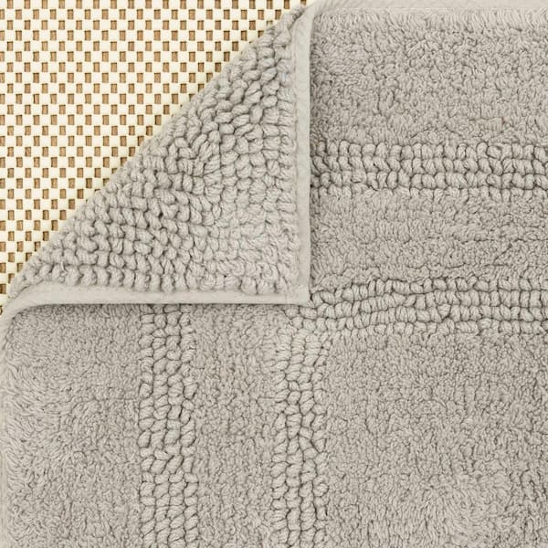 Mohawk Home Composition Bath 21-in x 34-in Silver Cotton Bath Mat in the Bathroom  Rugs & Mats department at